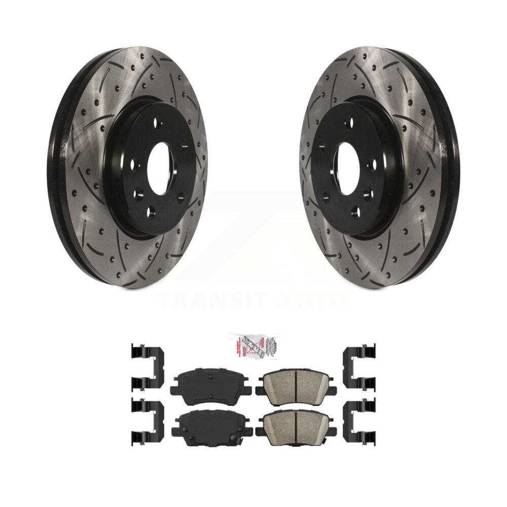 Rotor de frein à fente avant percé et Kit de plaquettes en céramique pour Chevrolet Cruze Bolt EV EU
