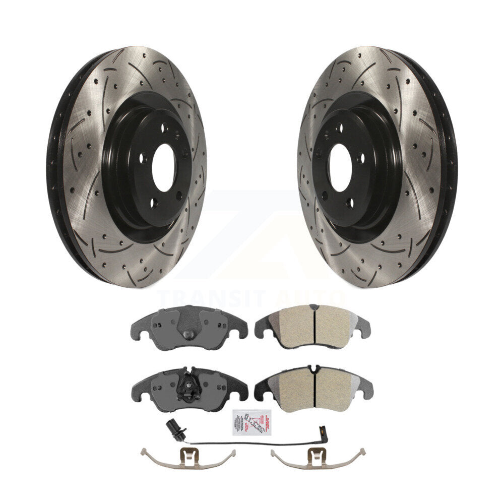 Rotors de frein à fente avant, Kit de plaquettes semi-métalliques pour Audi Q5 A4 Quattro S4 S
