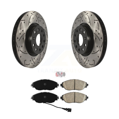 Kit de plaquettes en céramique pour Rotors de frein à fente de forage avant, pour Volkswagen GTI Audi A3 Quattr
