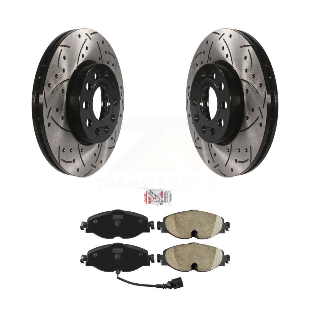 Kit de plaquettes en céramique pour Rotor de frein, fente de perçage avant, pour Volkswagen Jetta Golf Taos Aud