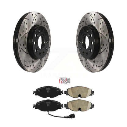 Kit de plaquettes en céramique pour Rotor de frein, fente de perçage avant, pour Volkswagen Jetta Golf Taos Aud