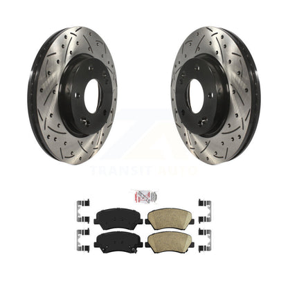 Kit de plaquettes de frein en céramique, Rotors de frein à fente avant percés pour Hyundai Elantra GT Kia Fort