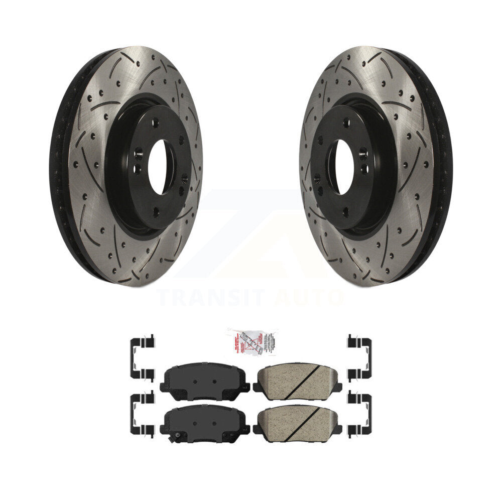 Kit de plaquettes en céramique pour Rotor de frein à disque, fente de perçage pour manteau avant, pour Kia Forte Forte5 Kou