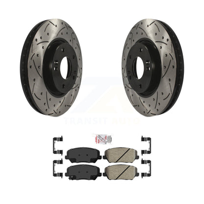 Kit de plaquettes en céramique pour Rotor de frein à disque, fente de perçage pour manteau avant, pour Kia Forte Forte5 Kou