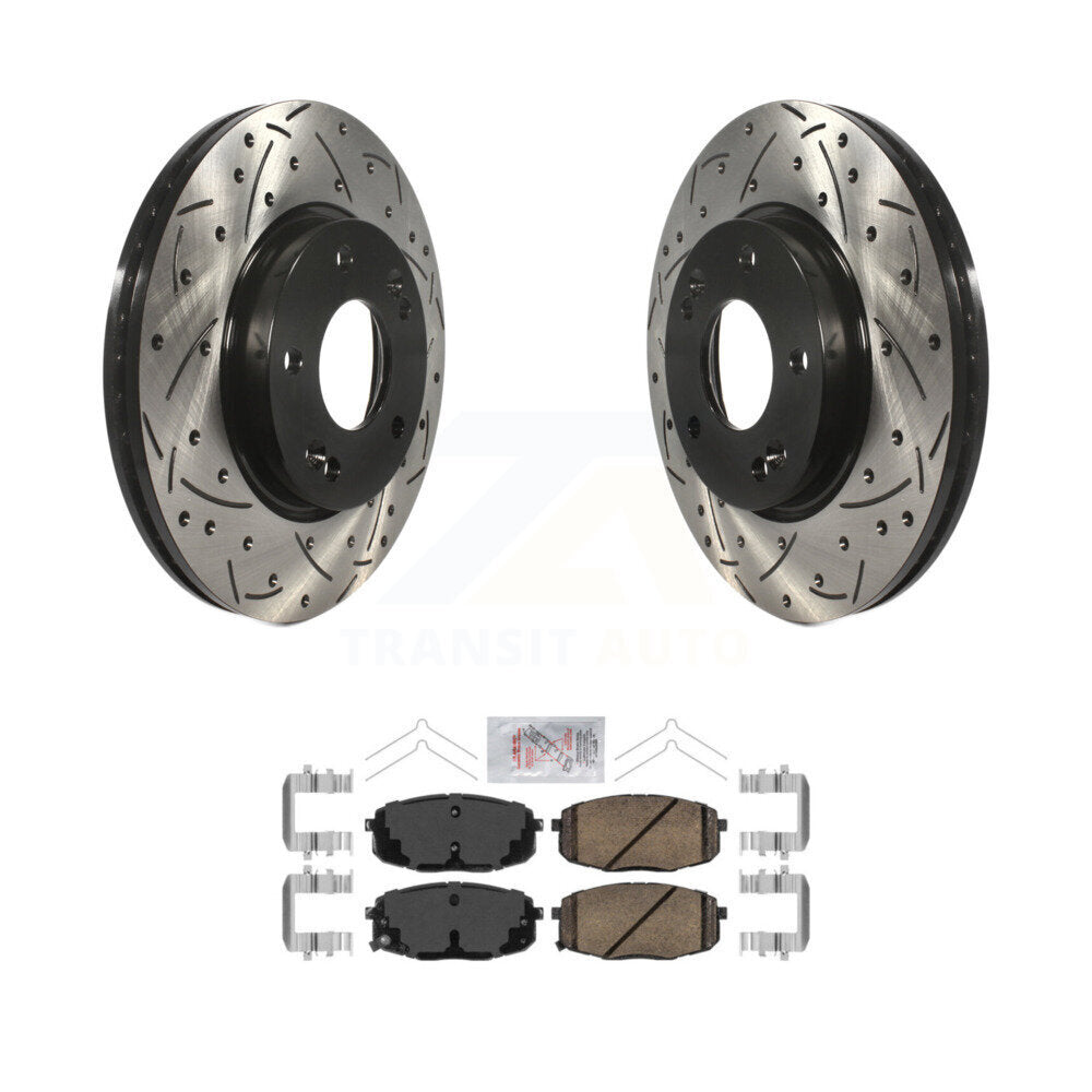 Kit de plaquettes en céramique pour Rotors de frein à fente avant, pour Kia Hyundai Kona Forte Soul G
