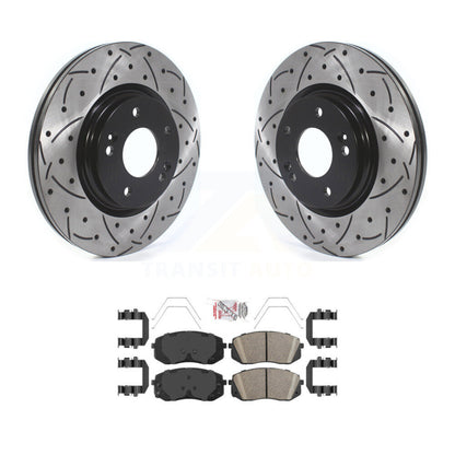 Kit de plaquettes de frein en céramique, Rotor de frein à fente avant percé, pour Hyundai Kona Kia Seltos Fort