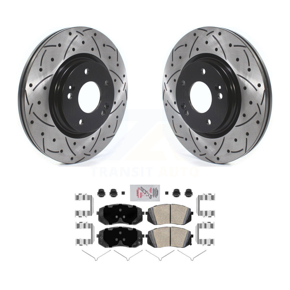 Kit de plaquettes en céramique pour Rotor de frein, fente de perçage avant, pour Hyundai Sonata Kona Electric E