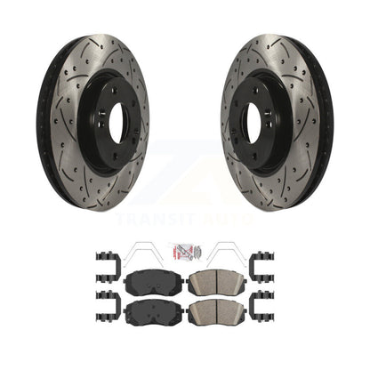Kit de plaquettes en céramique pour Rotor de frein à disque, fente de perçage pour manteau avant, pour Kia Soul E 2017 – 2019