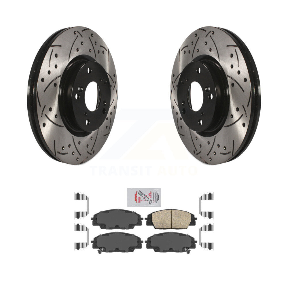 Kit de plaquettes en céramique pour Rotors de frein à disque, fente de perçage avant, pour Honda Civic Acura CSX RS