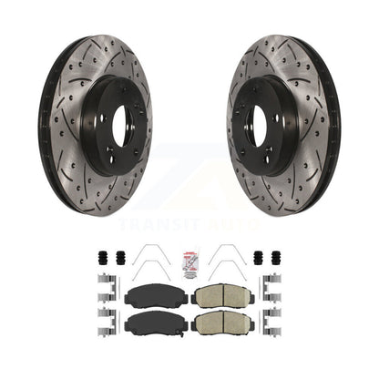 Kit de plaquettes de frein en céramique, Rotors de frein à fente avant percés pour Honda Civic Accord Acura CS