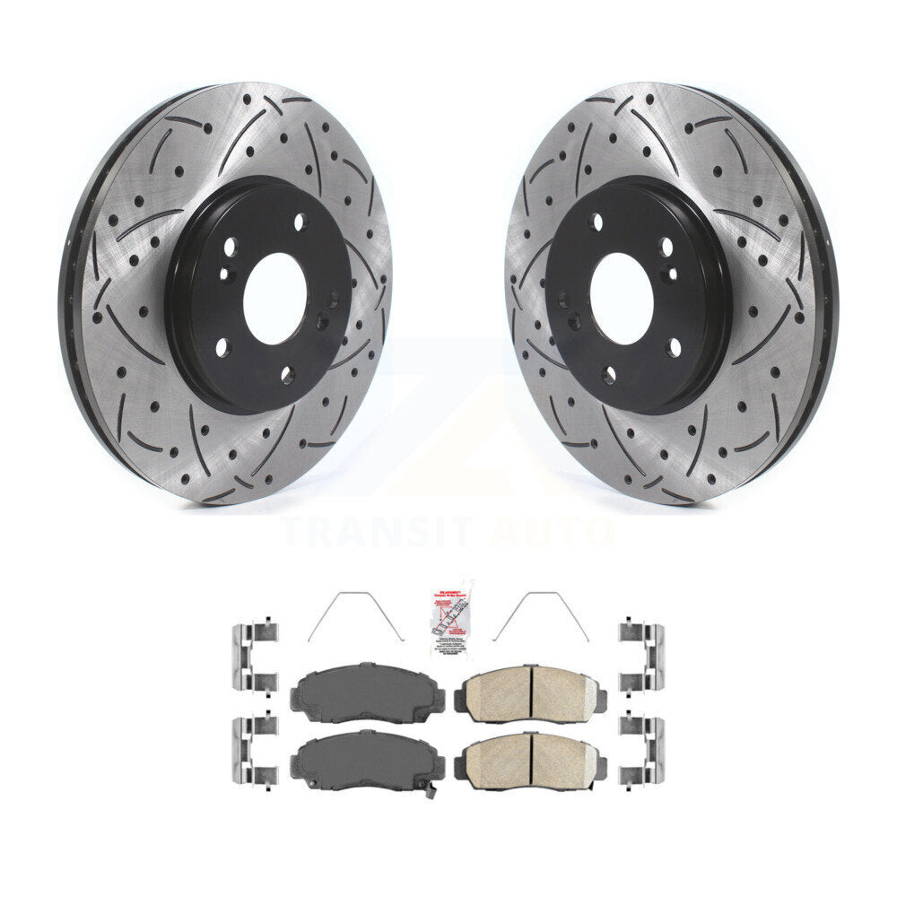 Kit de plaquettes de frein en céramique, Rotors de frein à fente avant percés pour Honda Accord Acura TSX TL C