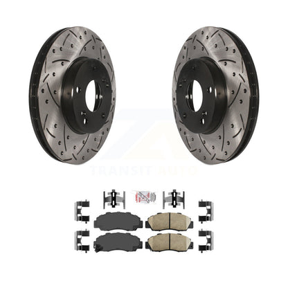 Rotor de frein à fente percée avant et Kit de plaquettes en céramique pour Honda Accord 3.0 1998 – 2002
