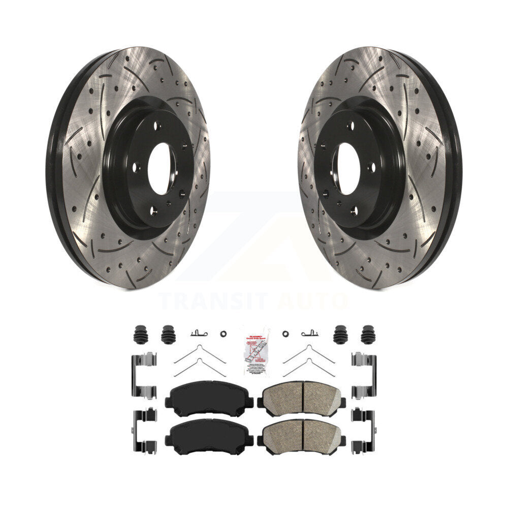Kit de protection en céramique de rotors de frein à disque fendus percés avant enduits pour Nissan Maxim