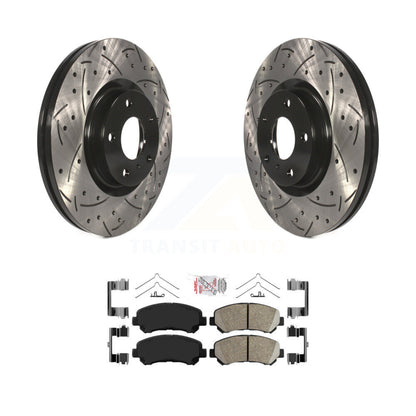Kit de protection en céramique de rotors de frein à disque fendus percés avant enduits pour Nissan Maxim