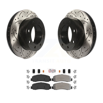 Rotor de frein à fente percée avant et Kit de plaquettes semi-métalliques pour Ford F-250 Super Dut