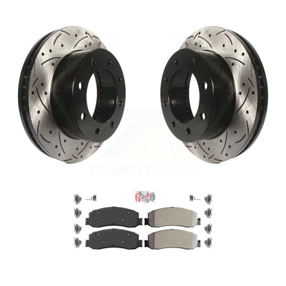 Kit de plaquettes semi-métalliques de Rotor de frein de fente de forage avant pour Ford F-350 Super Duty 4W