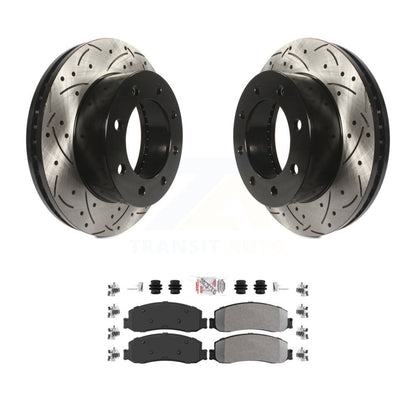 Kit de plaquettes semi-métalliques de Rotor de frein de fente de forage avant pour Ford F-350 Super Duty 4W