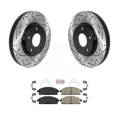 Rotor de frein à disque à fente avant et kit de plaquettes en céramique pour Nissan Ques 2004 – 2009