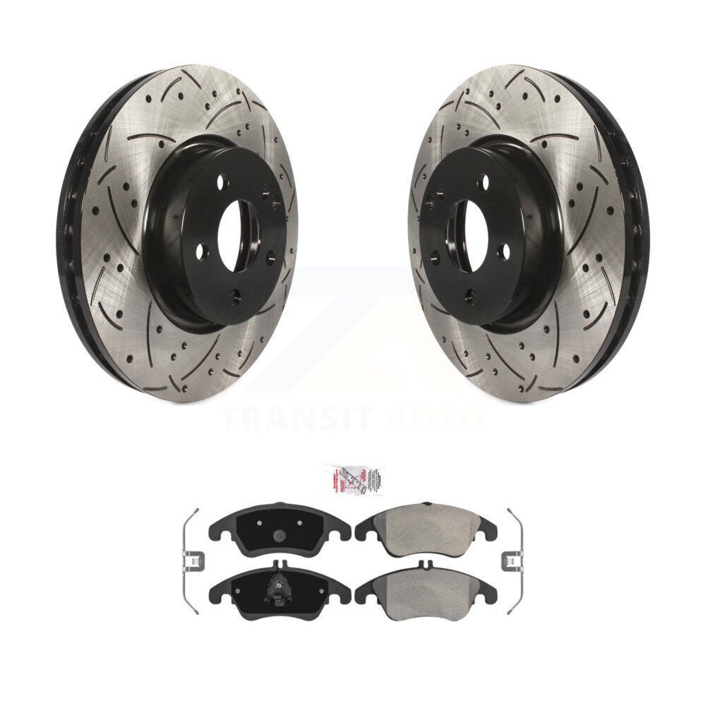 Kit de plaquettes semi-métalliques de Rotor de frein à fente avant percée, pour Mercedes-Benz C300 E35