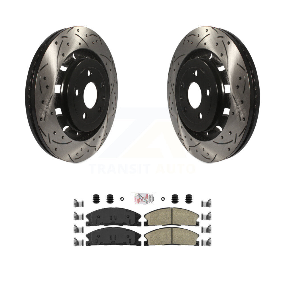Kit de plaquettes en céramique pour Rotor de frein, fente de perçage avant, pour Ford Explorer Flex Taurus Seda