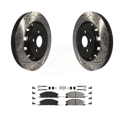 Kit de plaquettes semi-métalliques de Rotor de frein de fente de forage avant pour Ford Explorer Flex Tauru