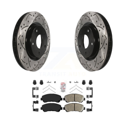 Kit de plaquettes en céramique pour Rotor de frein à disque, fente de perçage à revêtement avant, pour Nissan Rogue Selec