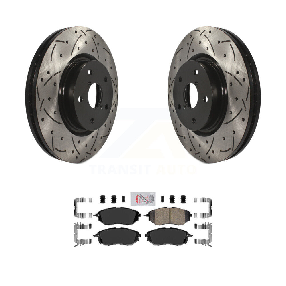 Kit de plaquettes de frein en céramique, Rotors de frein à fente avant percés pour Subaru Outback WRX Legacy B