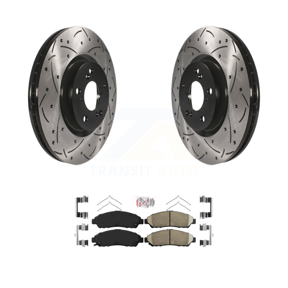 Kit de plaquettes en céramique pour Rotor de frein à fente avant percée, pour Honda Pilot Acura MDX RLX ZD