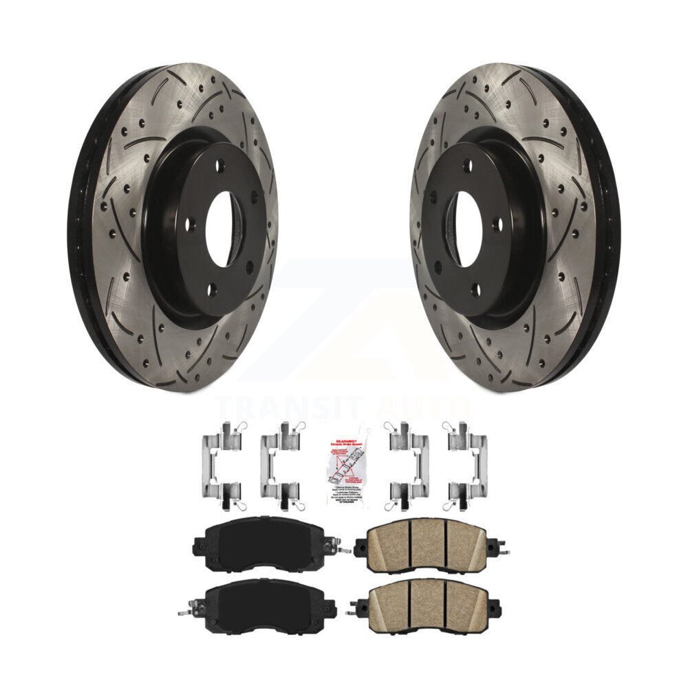 Kit de protection en céramique de rotors de frein à disque fendus percés avant enduits pour Nissan Altim