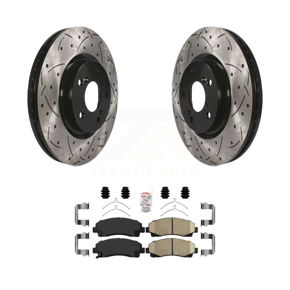 Kit de plaquettes en céramique pour rotors de frein à disque avec fente de perçage avant pour Acura T 2009-2014