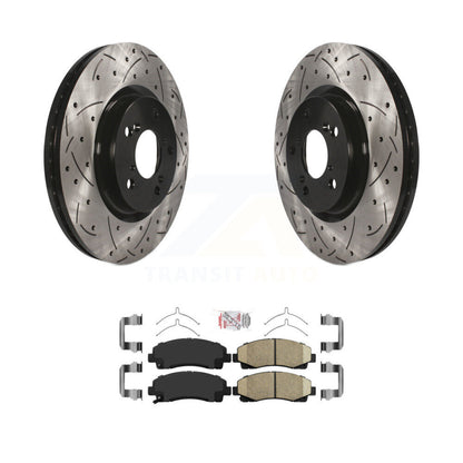 Kit de plaquettes en céramique pour rotors de frein à disque avec fente de perçage avant pour Acura T 2009-2014