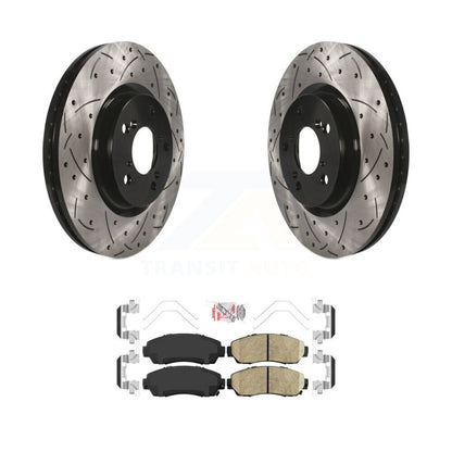 Rotors de frein à disque à fente avant, Kit de plaquettes en céramique pour Honda Odysse 2011 – 2014