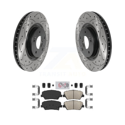 Kit de plaquettes de frein en céramique, rotors de frein à disque à fente avant percés pour Hyundai Azer 2012 – 2017