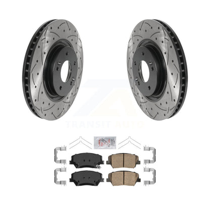 Rotor de frein à disque à fente avant percée et kit de plaquettes en céramique pour Hyundai Nex 2019 – 2022