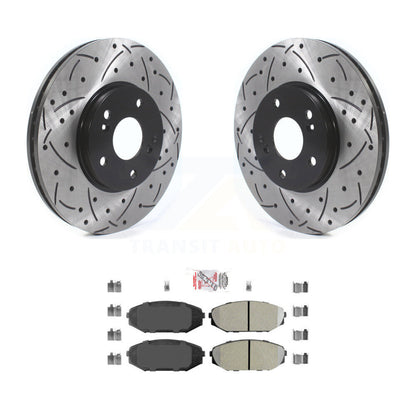 Kit de plaquettes semi-métalliques de Rotor de frein à fente avant percée, pour Honda Odyssey Acura MD