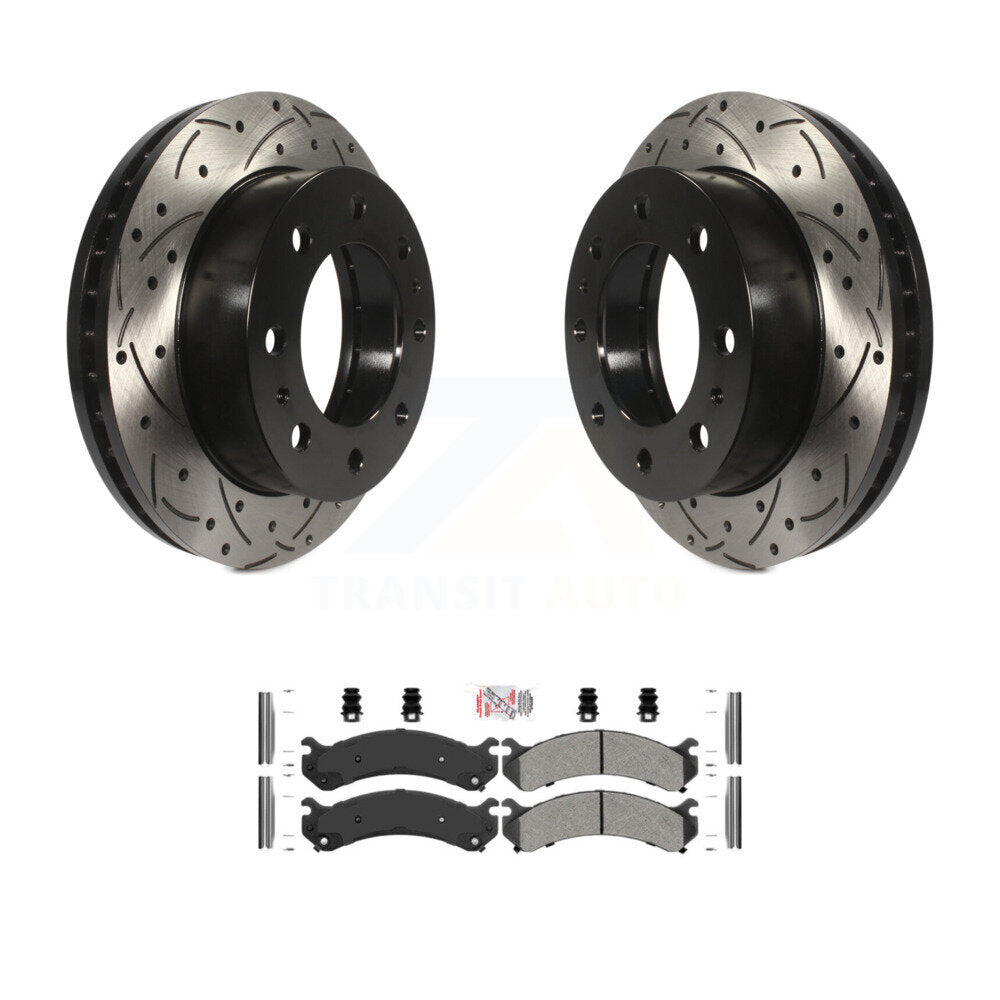 Kit de plaquettes semi-métalliques de Rotor de frein de fente de forage avant pour GMC Chevrolet Sierra 250