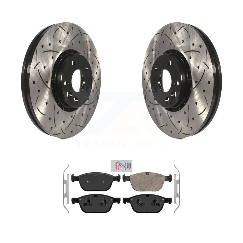 Kit de plaquettes en céramique pour rotors de frein à disque, fente de perçage pour manteau avant, pour Volvo XC6 2010 – 2015