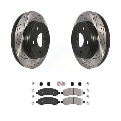 Rotors de frein à fente avant percés, Kit de plaquettes semi-métalliques pour Ram 1500 Classic Dodge