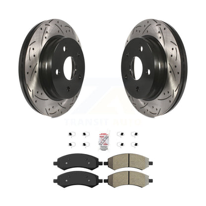 Rotors de frein à fente avant percés, Kit de plaquettes semi-métalliques pour Ram 1500 Classic Dodge