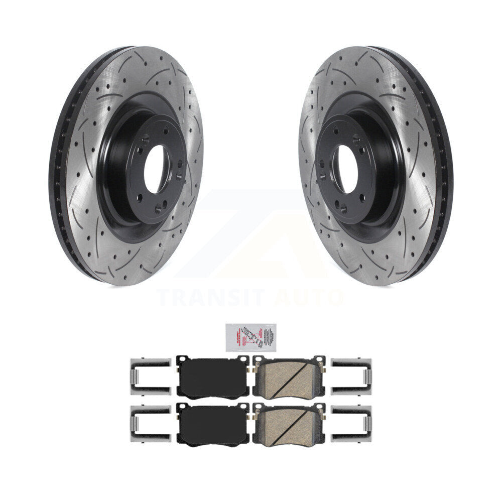Kit de plaquettes de frein en céramique, Rotors de frein à fente avant percés pour Hyundai Genesis G80 Kia K90