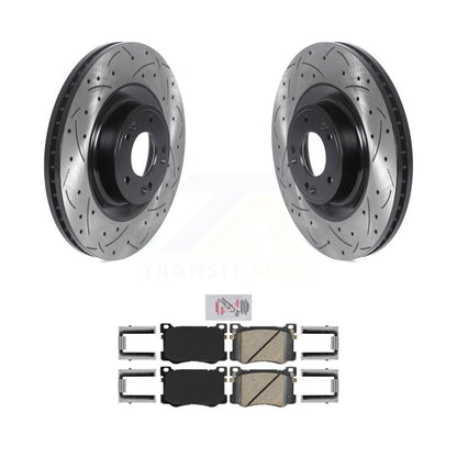 Kit de plaquettes de frein en céramique, Rotors de frein à fente avant percés pour Hyundai Genesis G80 Kia K90