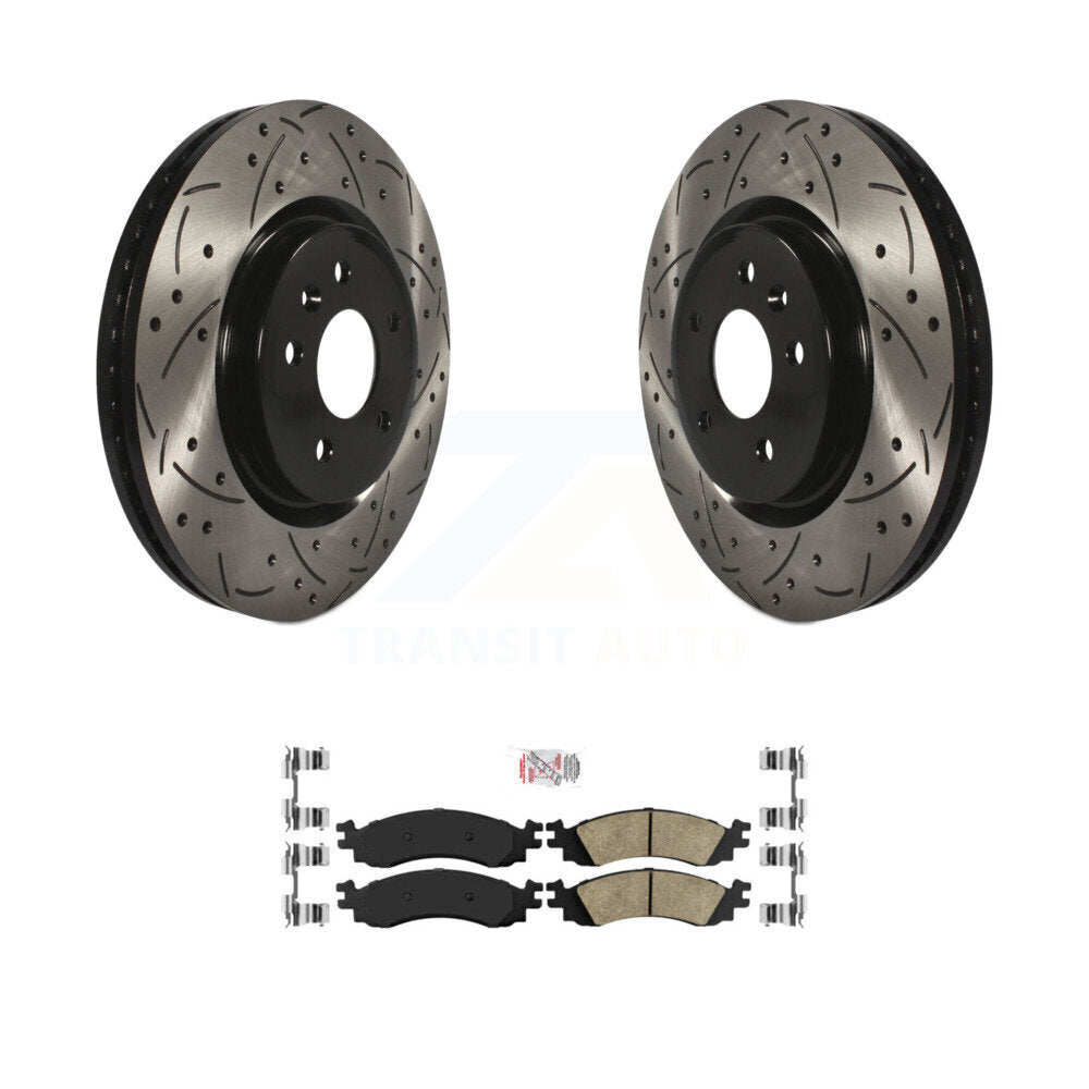 Kit de plaquettes en céramique pour rotors de frein à disque, fente de perçage avant, pour Ford Taurus SH 2010 – 2012