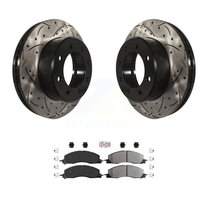 Rotors de frein à fente avant, Kit de plaquettes semi-métalliques pour Ram 3500 2500 1500 Dodge