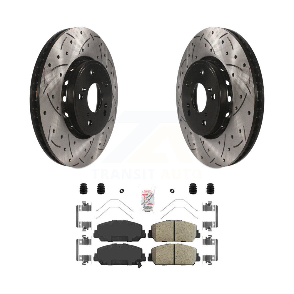 Kit de plaquettes en céramique pour Rotor de frein à disque, fente de forage à revêtement avant, pour Acura RD 2013 – 2018