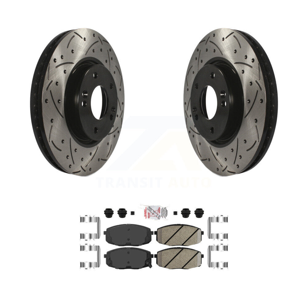 Kit de plaquettes en céramique pour Rotor de frein à disque, fente de perçage pour manteau avant, pour Kia Forte koup Forte