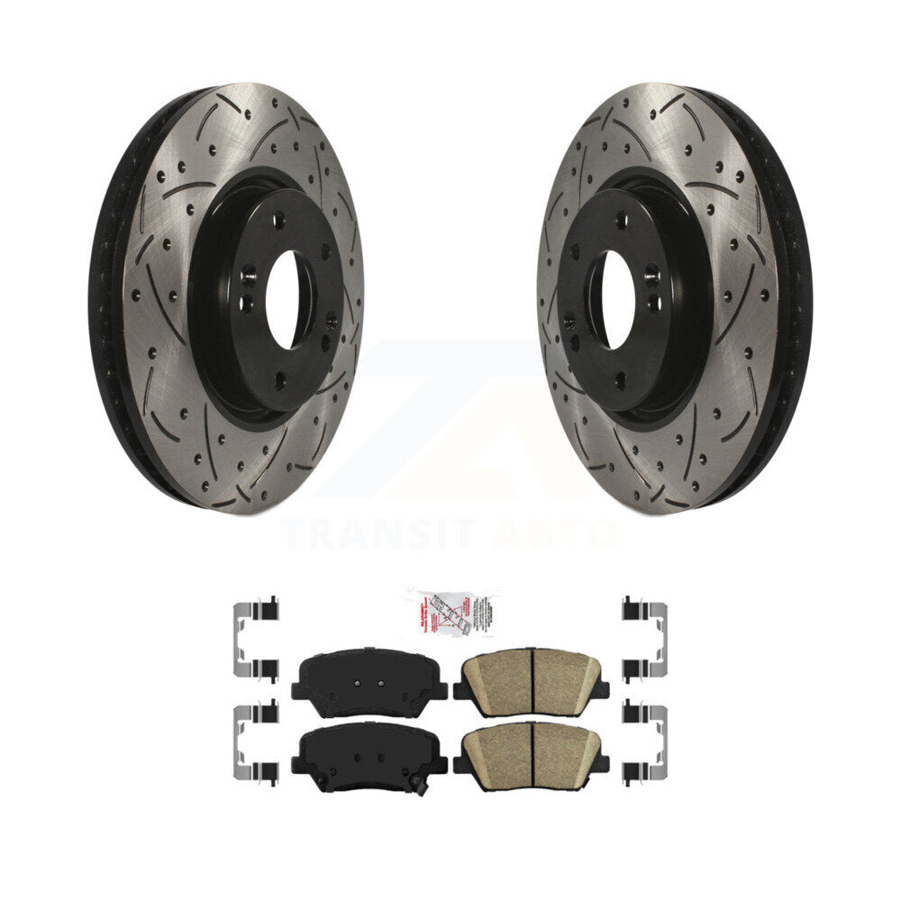 Kit de plaquettes en céramique pour Rotor de frein à disque, fente de forage à revêtement avant, pour Kia Rond 2014 – 2017