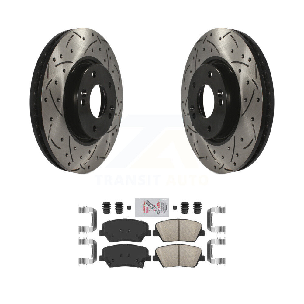 Kit de plaquettes en céramique pour Rotor de frein à disque, fente de forage à revêtement avant, pour Kia Rond 2014 – 2017
