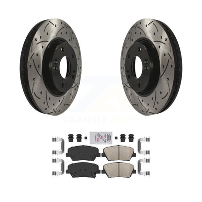 Kit de plaquettes en céramique pour Rotor de frein à disque, fente de forage à revêtement avant, pour Kia Rond 2014 – 2017