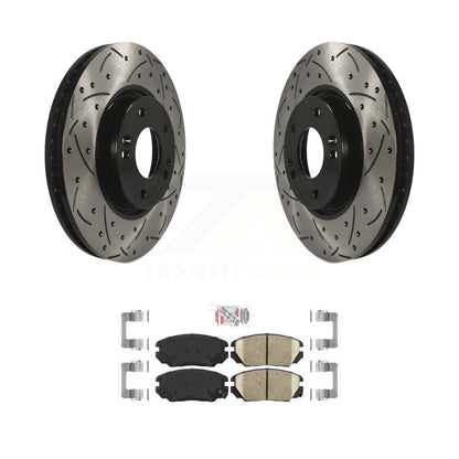 Kit de plaquettes en céramique pour Rotor de frein à fente avant percée, pour Hyundai Sonata 2006 2010 3.3