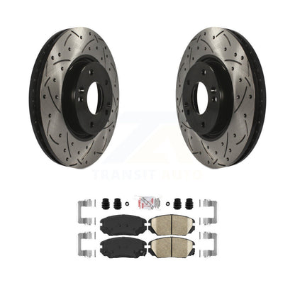 Kit de plaquettes en céramique pour Rotor de frein à fente avant percée, pour Hyundai Sonata 2006 2010 3.3